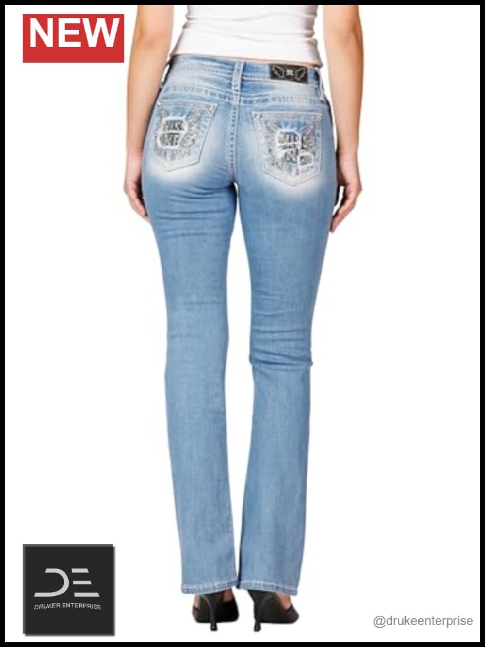 Mid-Rise Bootcut Jeans Stretchable Denim 5-Pocket Women's 27